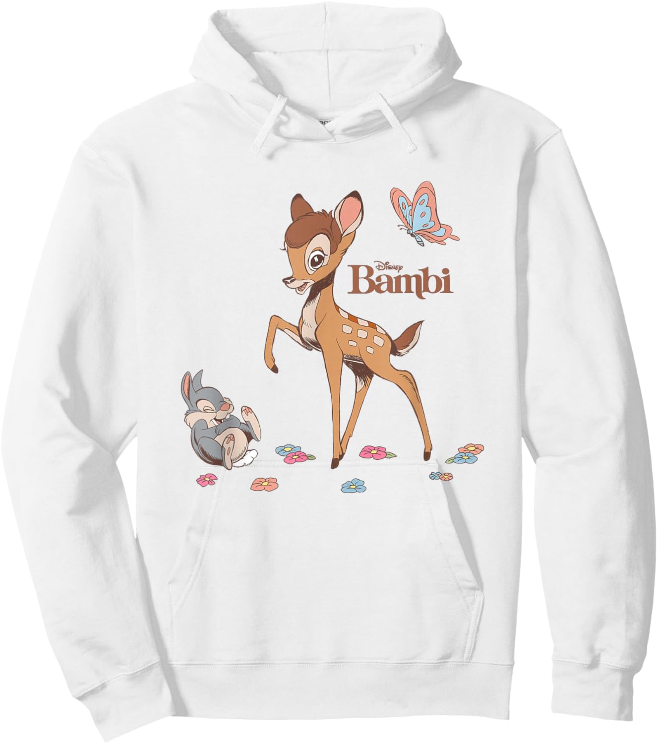 Disney Bambi and Thumper Floral Title Poster Hoodie - Hoodie | White