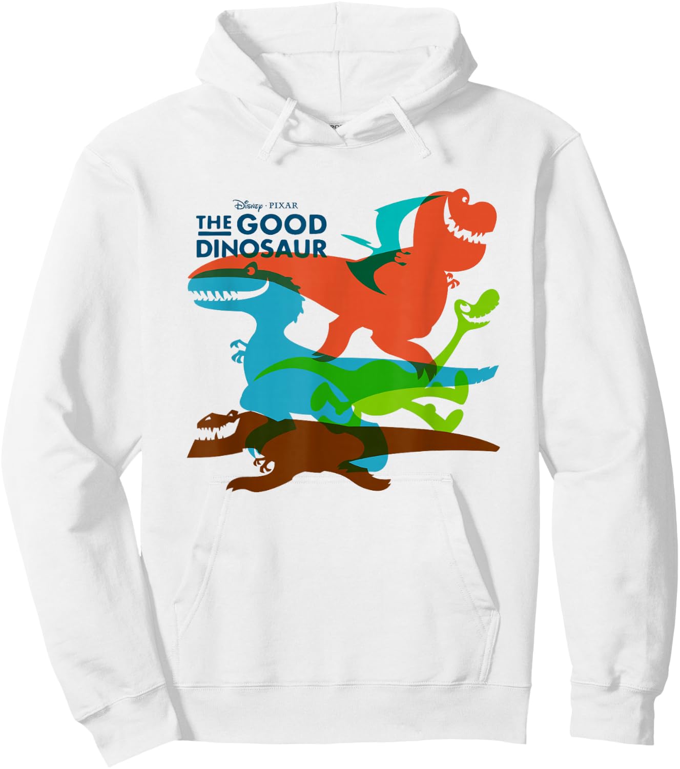 Disney Pixar The Good Dinosaur Group Shot Silhouettes Logo Hoodie - Hoodie | White