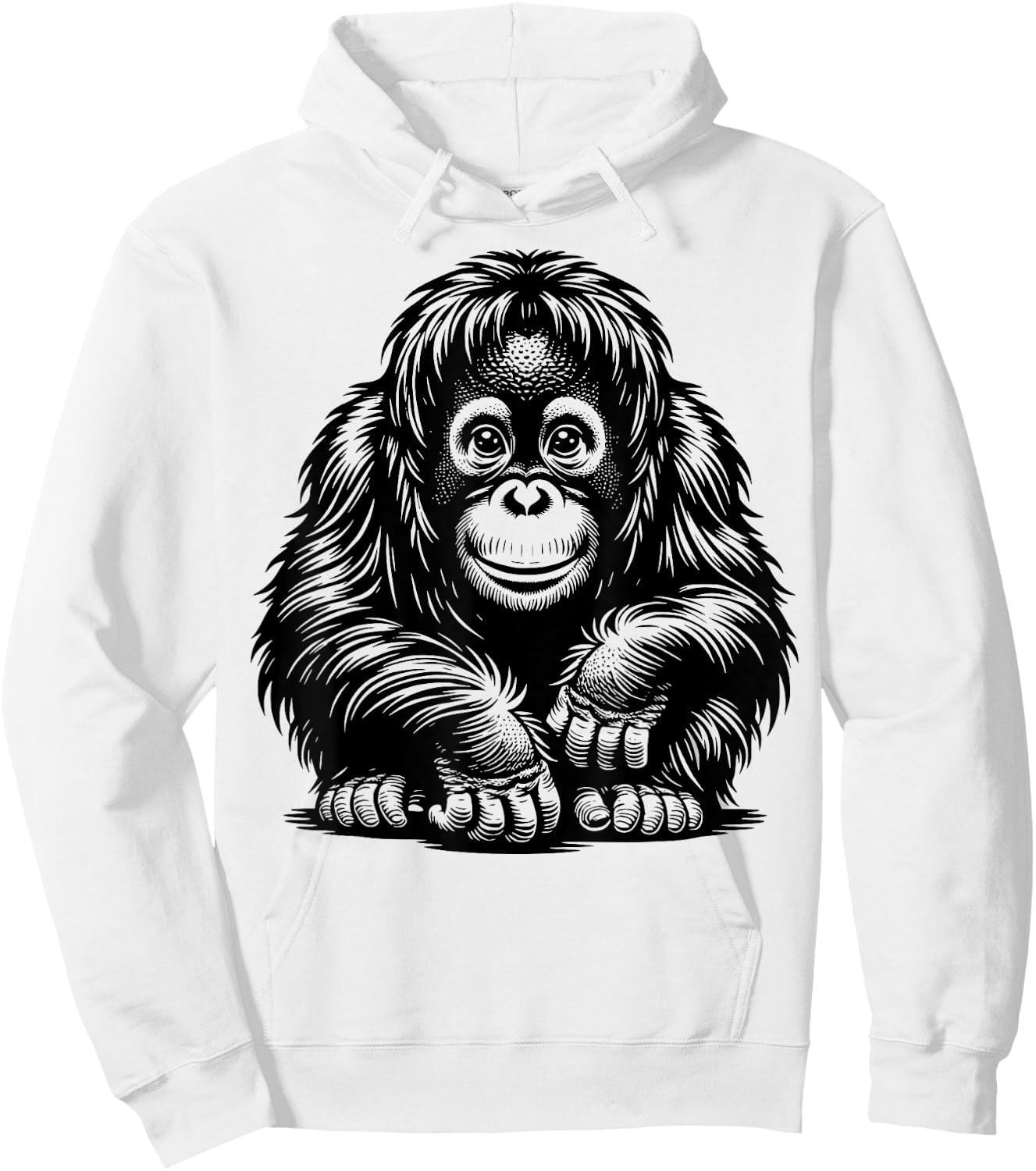 Vintage baby Orangutan Primate monkey adorable funny Hoodie - Hoodie | White