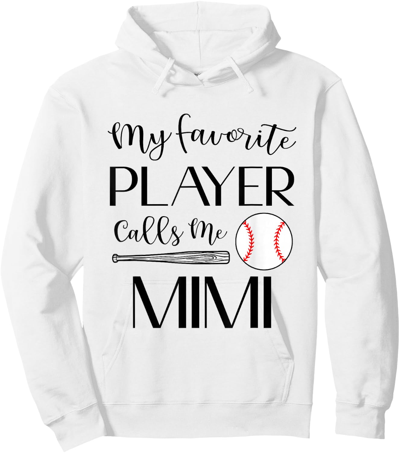 Baseball My Favorite Player Calls Me Mimi Grandma Hoodie - Hoodie | White