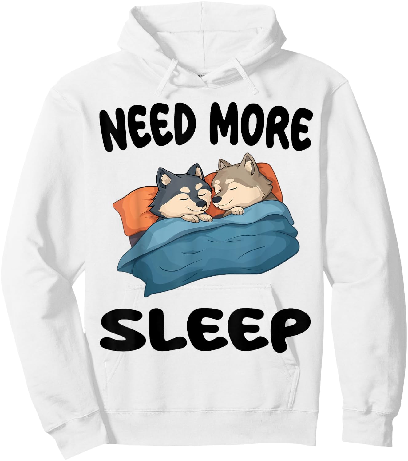 Cute Wolf Need More Sleep Pajamas Nightgown Hoodie - Hoodie | White