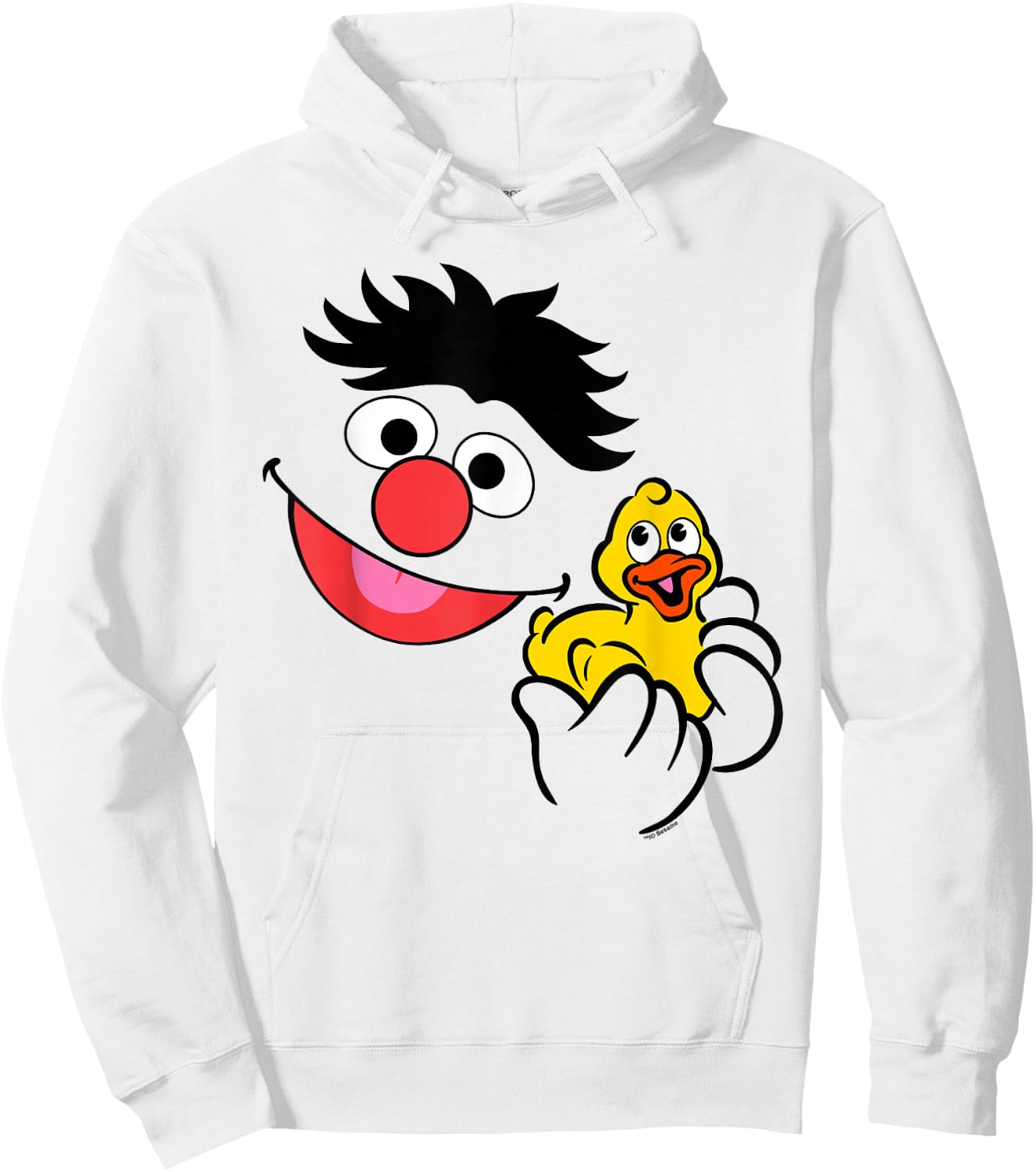 Sesame Street Ernie Holding Rubber Duckie Halloween Costume Hoodie - Hoodie | White