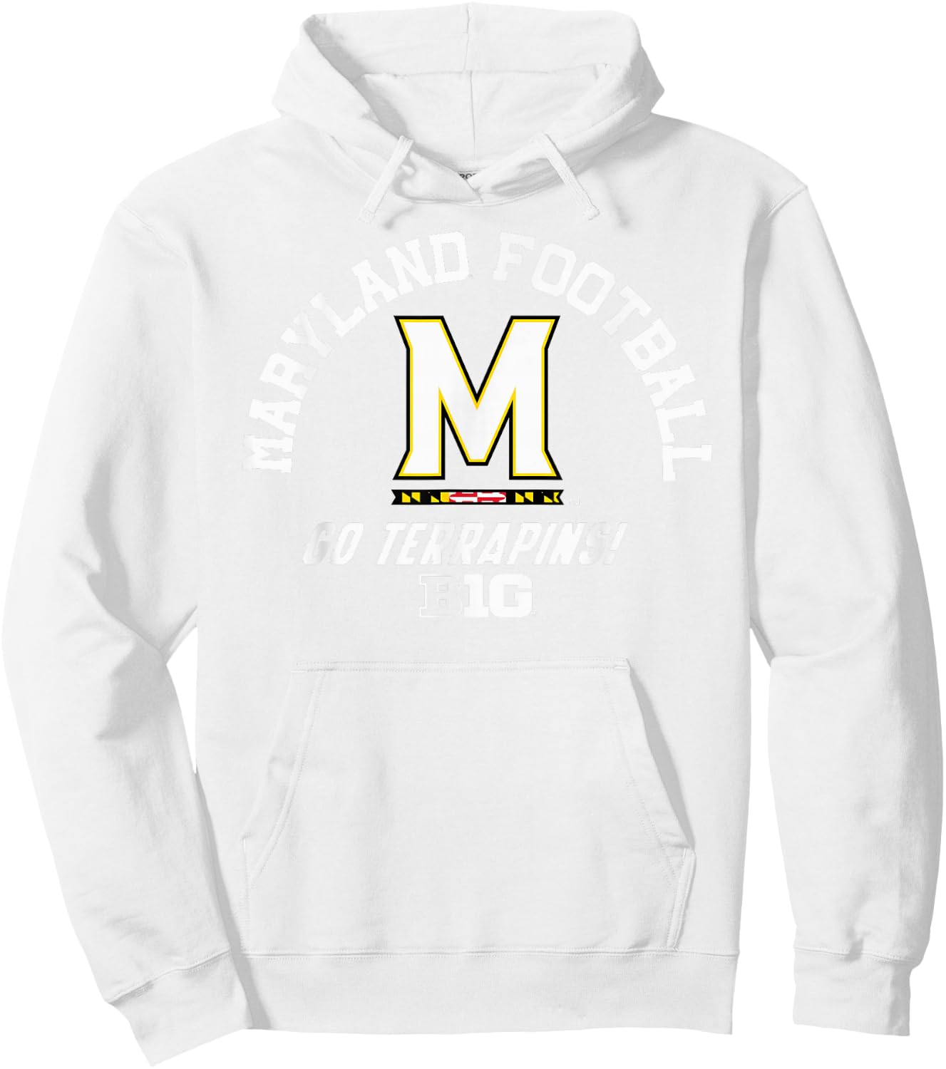 Maryland Terrapins Big 10 Football Red Officially Licensed Hoodie - Hoodie | White