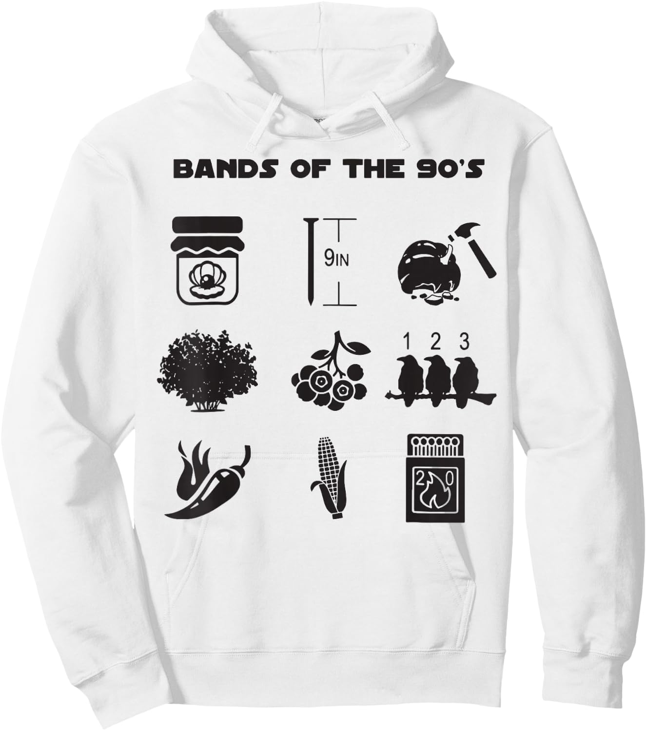 Bands Of The 90's Hoodie - Hoodie | White