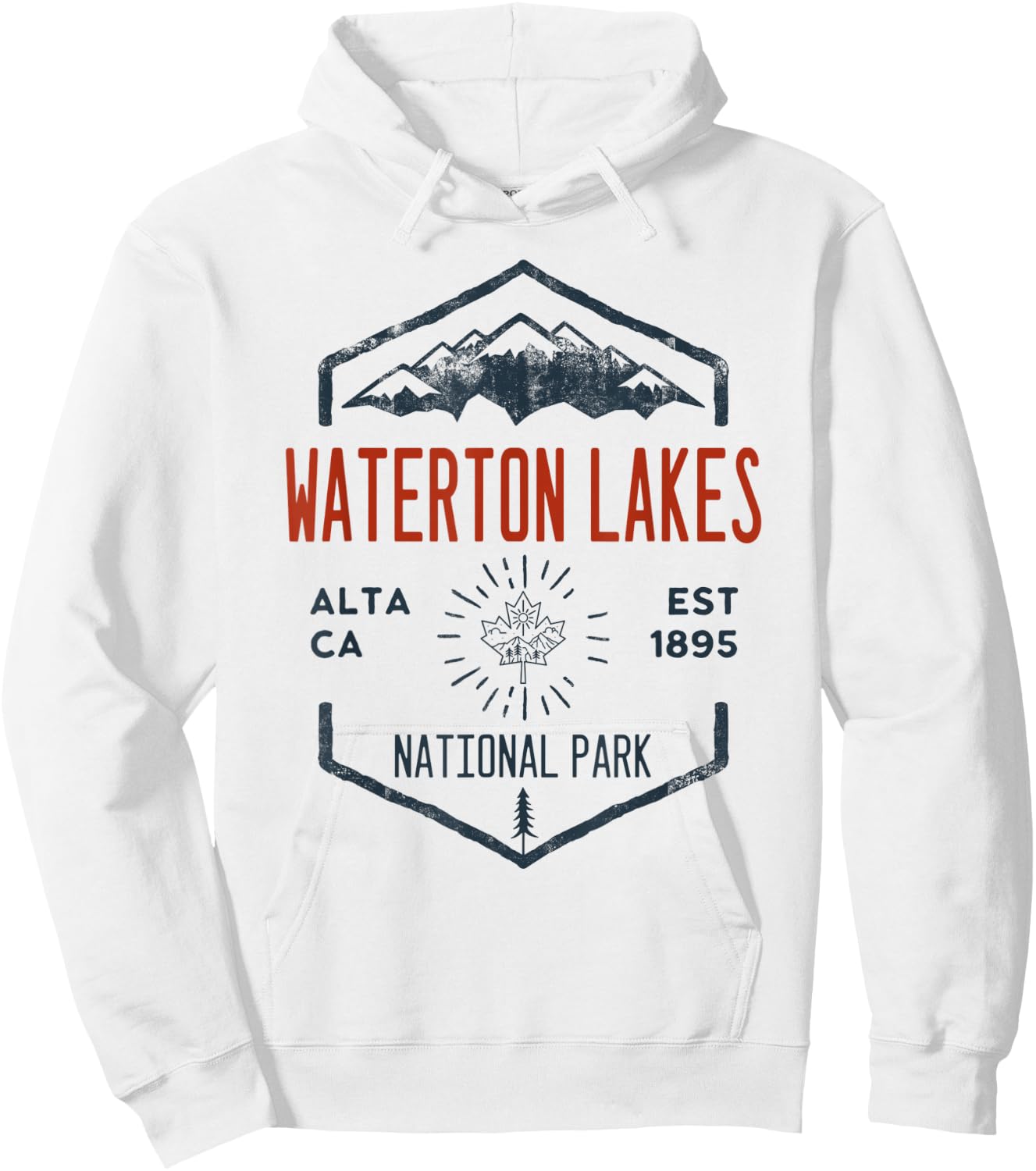 Waterton Lakes National Park Canada Vintage Hoodie - Hoodie | White