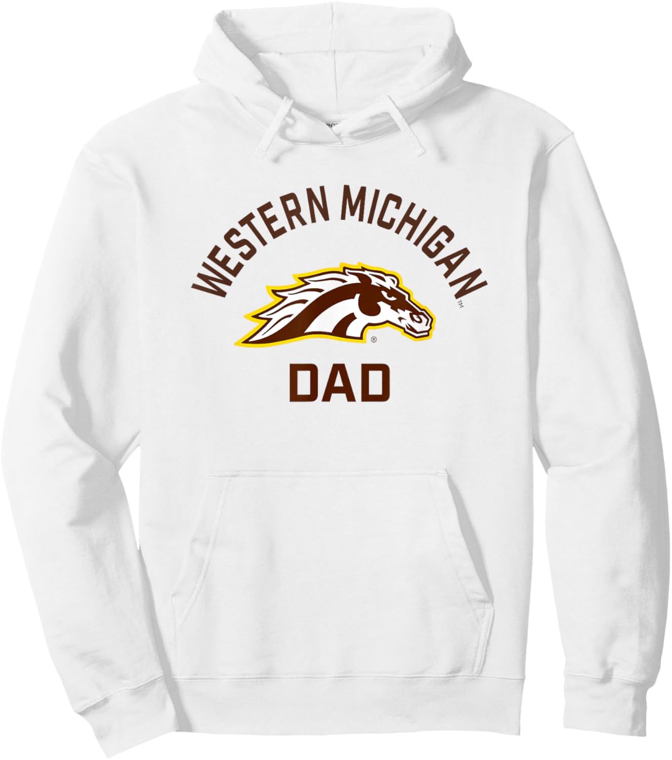 Western Michigan University Broncos Arched Dad Hoodie - Hoodie | White