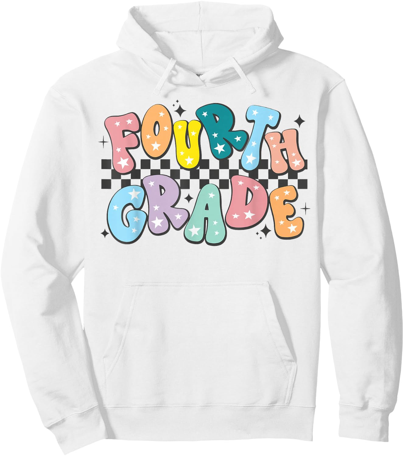 Retro Fourth Grade Teacher Kids Back To School 4th Grade Hoodie - Hoodie | White