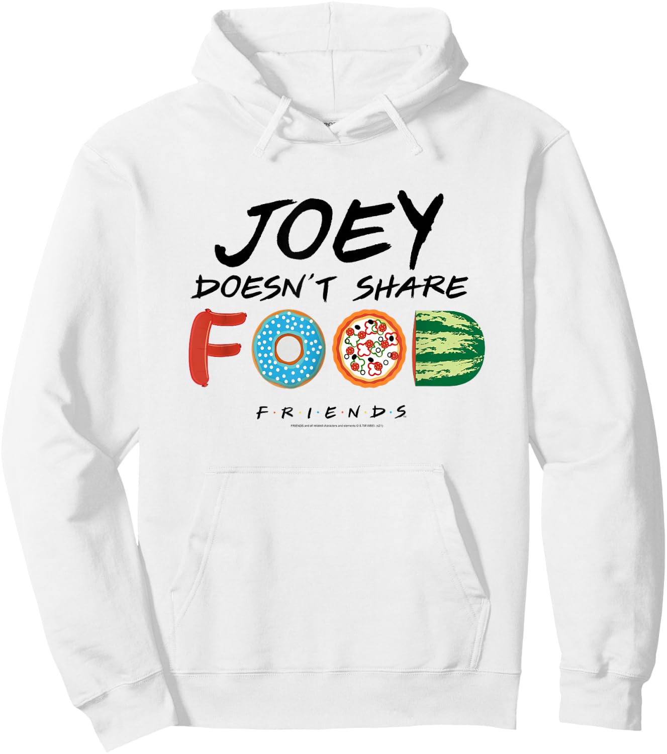 Friends Joey Doesn't Share Food Illustration TV Show Hoodie - Hoodie | White