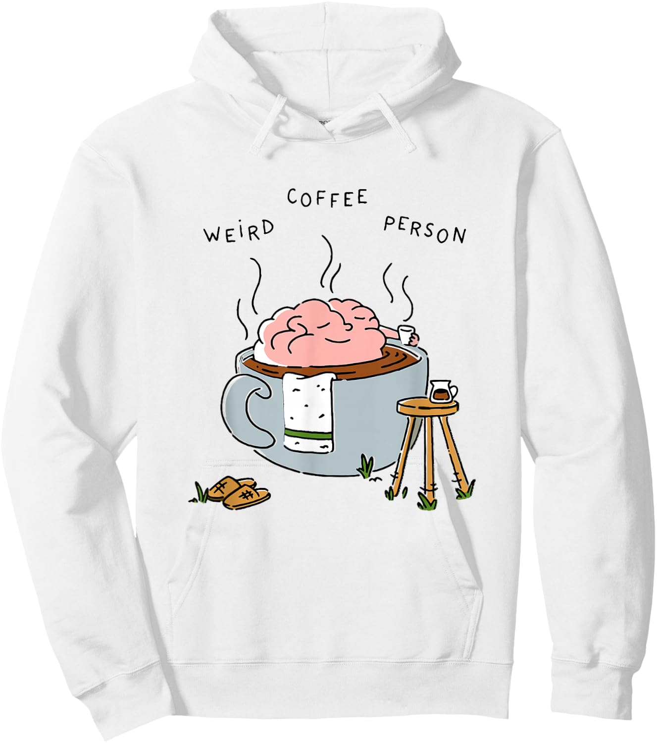 Weird Coffee Person Hoodie - Hoodie | White