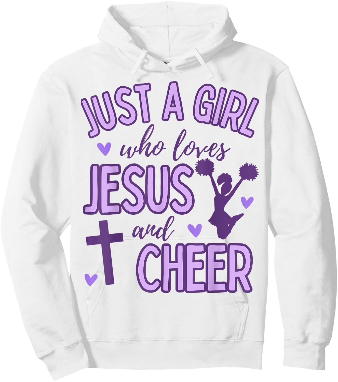 Just A Girl Who Loves Jesus and Cheer Cheerleading Christian Hoodie - Hoodie | White