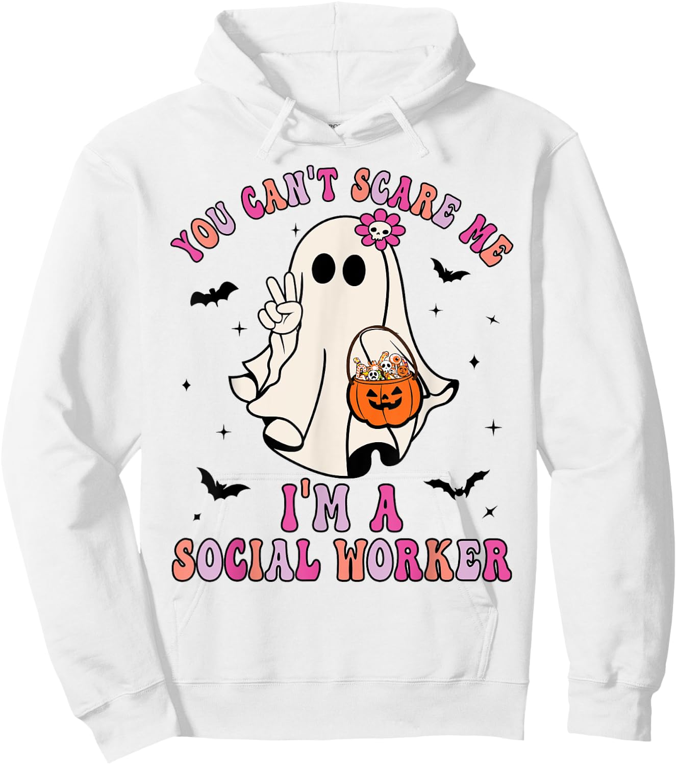 You Can't Scare Me I'm a School Social Worker Halloween Hoodie - Hoodie | White