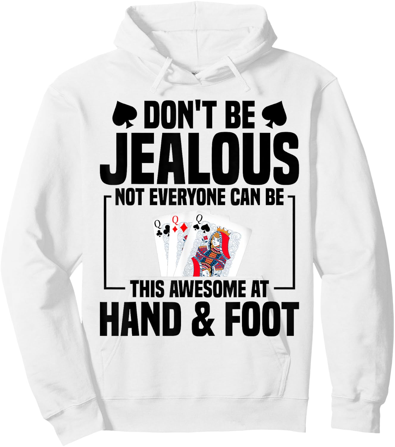 Hand Foot Card Game Set Score Partner Game Set Hand and Foot Hoodie - Hoodie | White