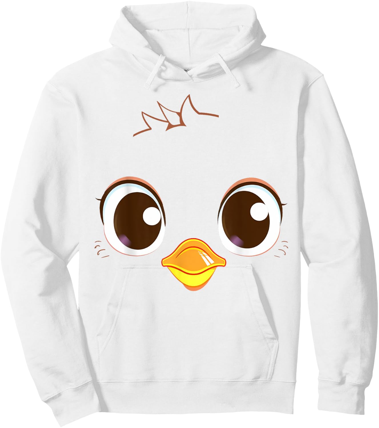 Cute Chick Face Yellow Chicken Costume Hoodie - Hoodie | White
