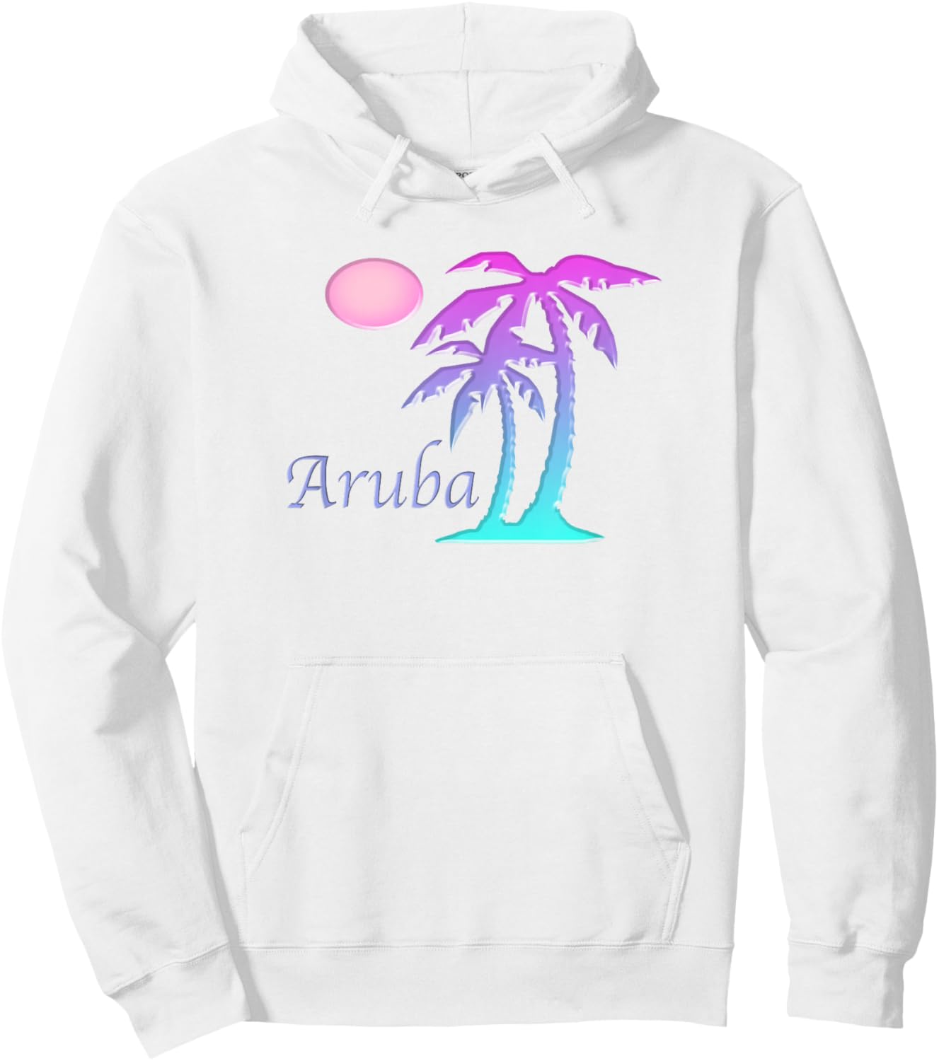 ARUBA Vacation Souvenir Gift Sun Palm Tree Sunset Hoodie - Hoodie | White