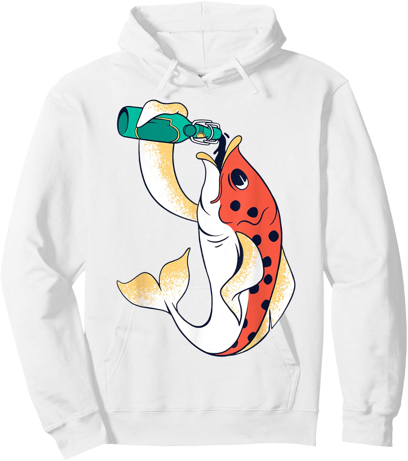 Fish Drinking Beer Funny Fishing and Drinking Lover Design Hoodie - Hoodie | White