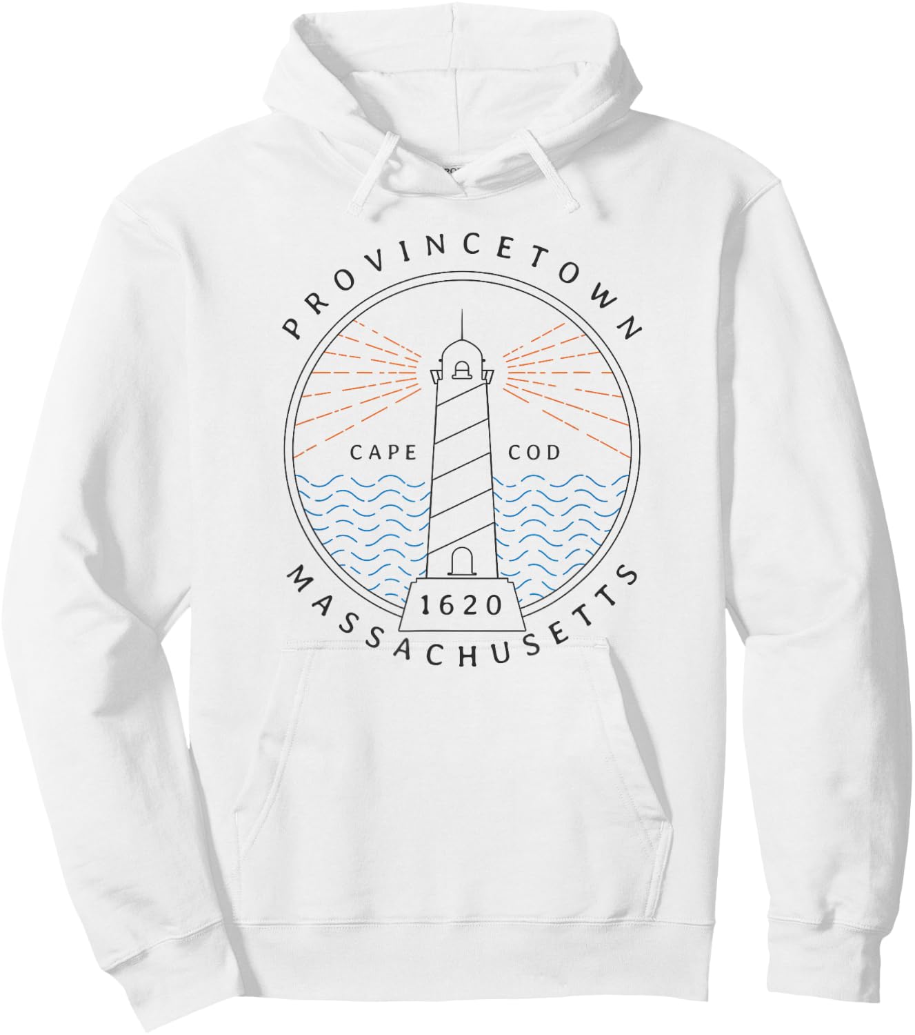 Cape Cod Shirt Provincetown MA Lighthouse Travel Souvenir Hoodie - Hoodie | White