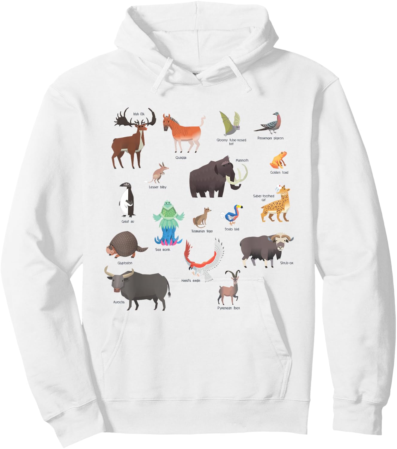 Extinct Animals Chart Design Dodo Learning Gift Kids Hoodie - Hoodie | White
