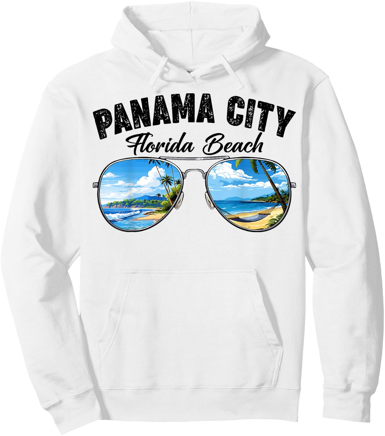 Retro Panama City Florida Beach Vibes Summer Break Vacation Men Women Kids Hoodie - Hoodie | White