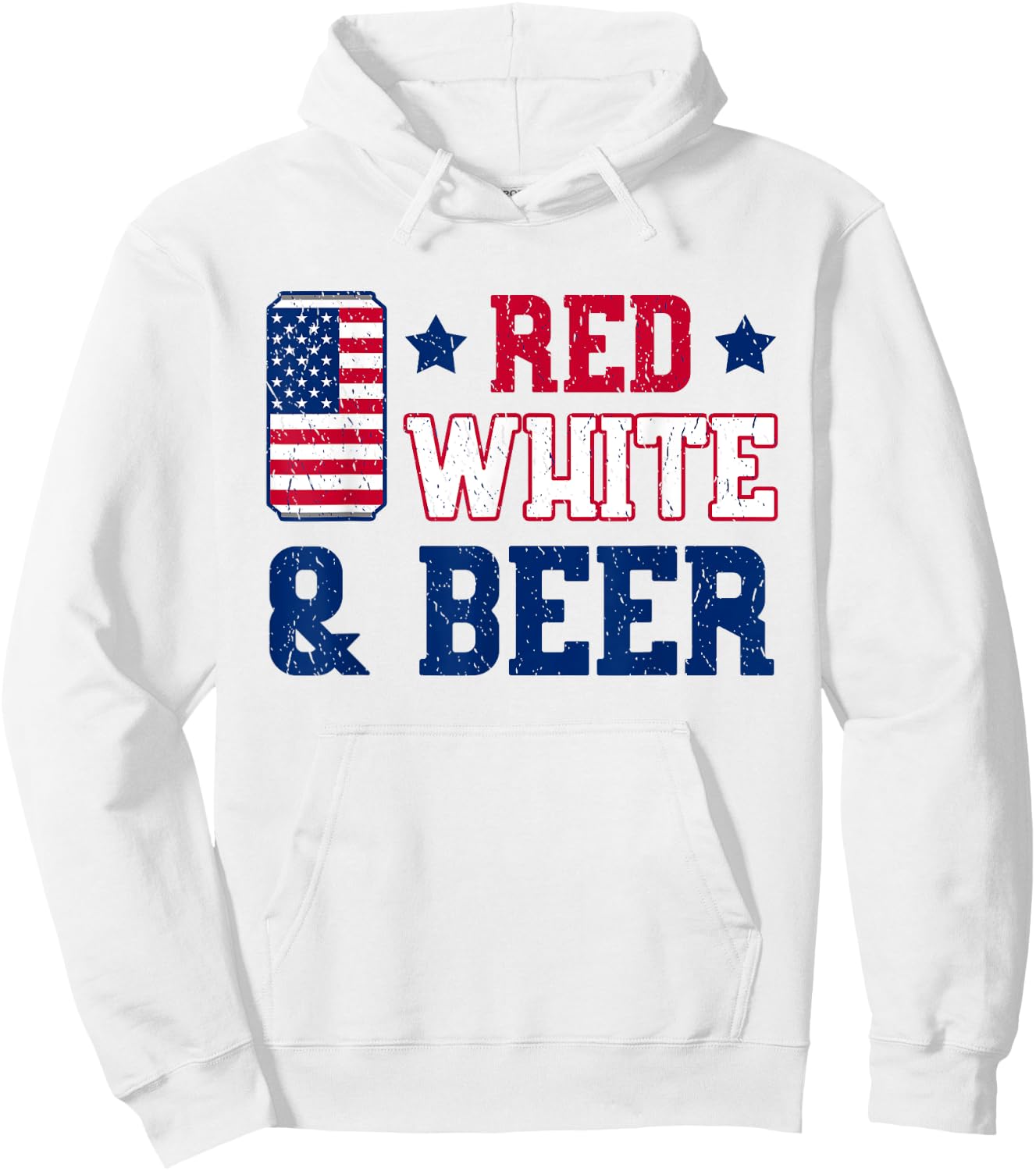 Red White And Beer Shirt - USA 4th of July Gift Hoodie - Hoodie | White