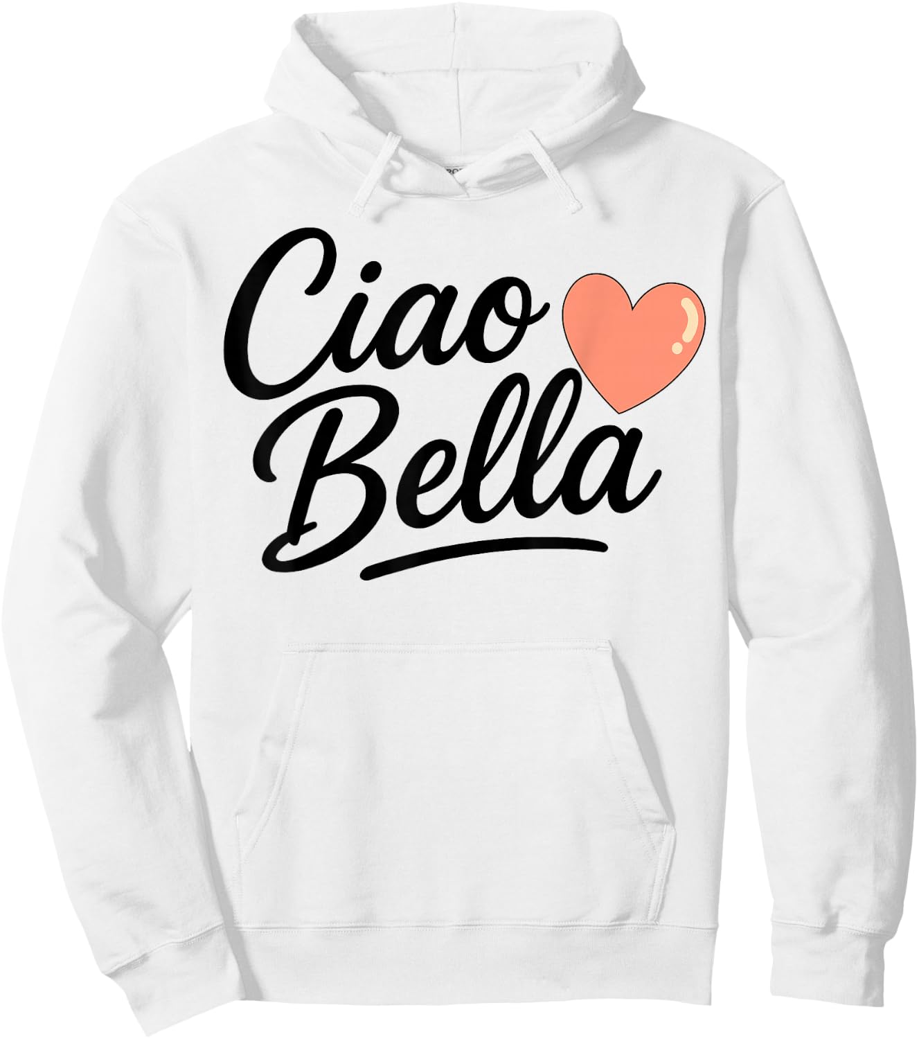 Ciao Bella Heart Retro Look Hoodie - Hoodie | White