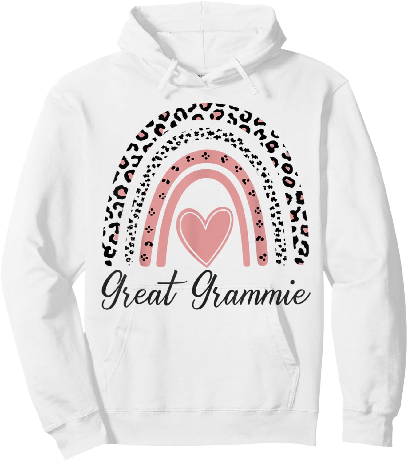 Great Grammie Leopard Rainbow Funny Great Grammie Hoodie - Hoodie | White