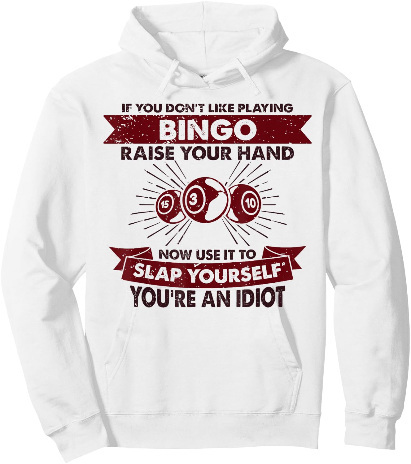Funny Playing Bingo Gift & Women - Raise Your Hand Slap Yourself - Hobby Bingo - -Adults - Grey - Small - Short Sleeve Hoodie - Hoodie | White