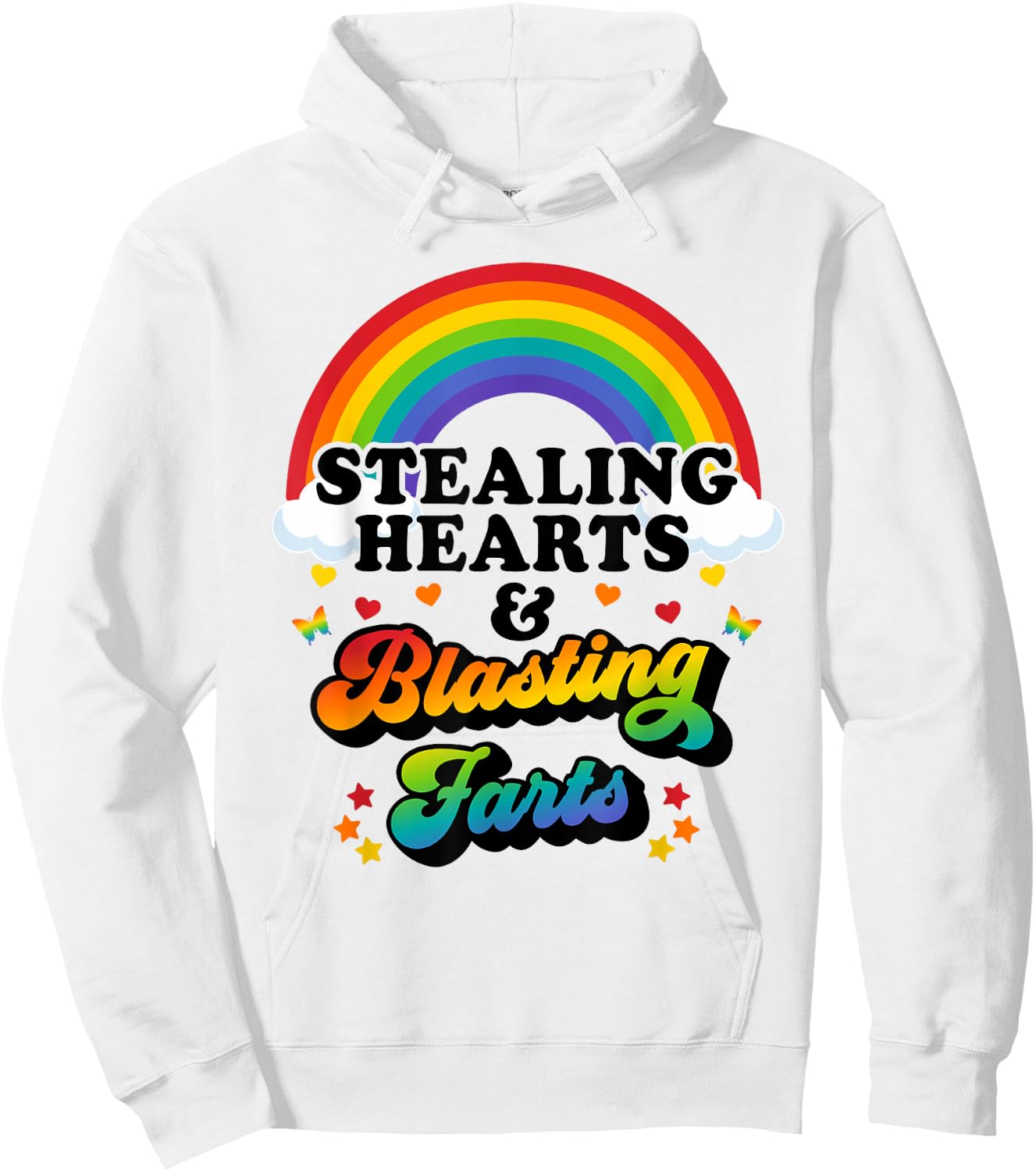 Stealing Hearts And Blasting Farts Funny Valentines Hoodie - Hoodie | White