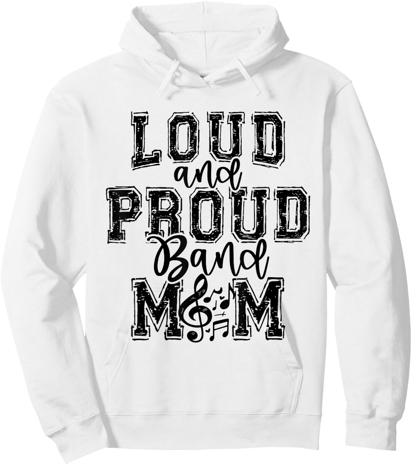 Band Mom Loud Proud Marching Mama Senior Musical Band Mom Hoodie - Hoodie | White