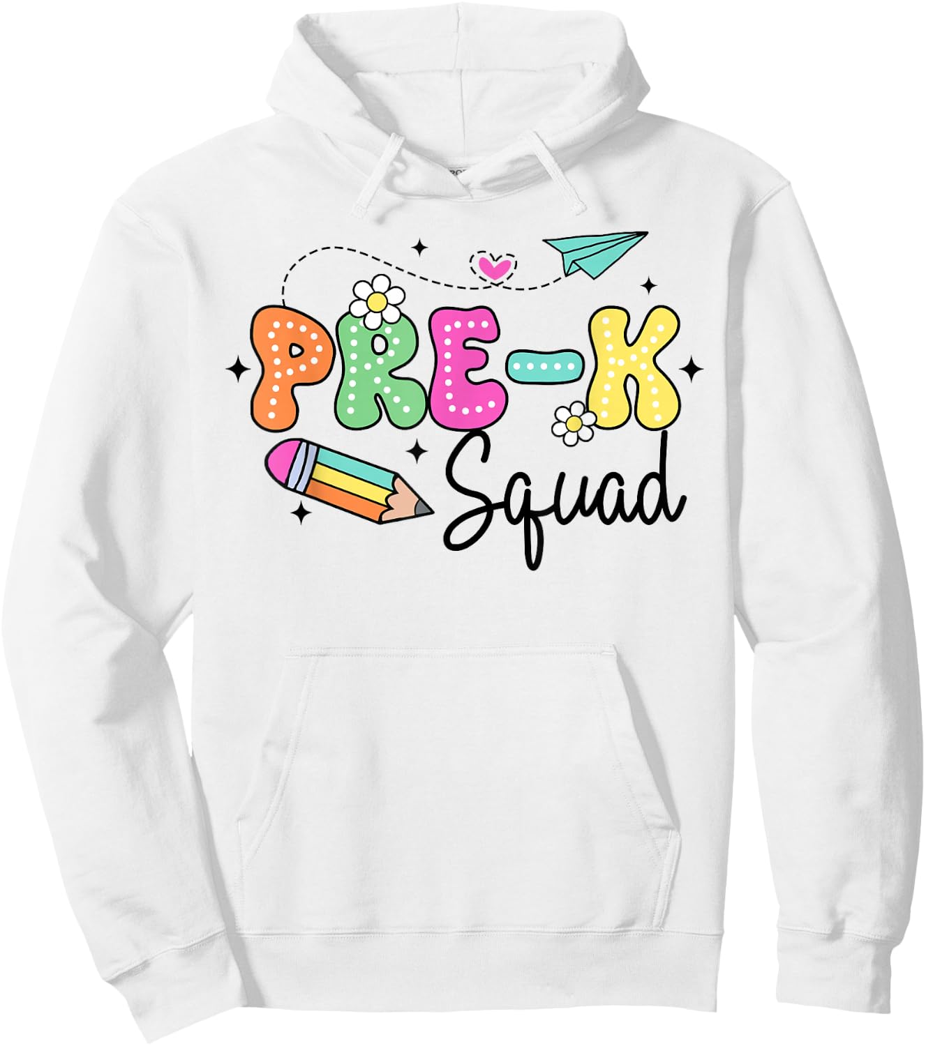 Pre-K Squad Student Teacher Back To School Groovy PreK Team Hoodie - Hoodie | White