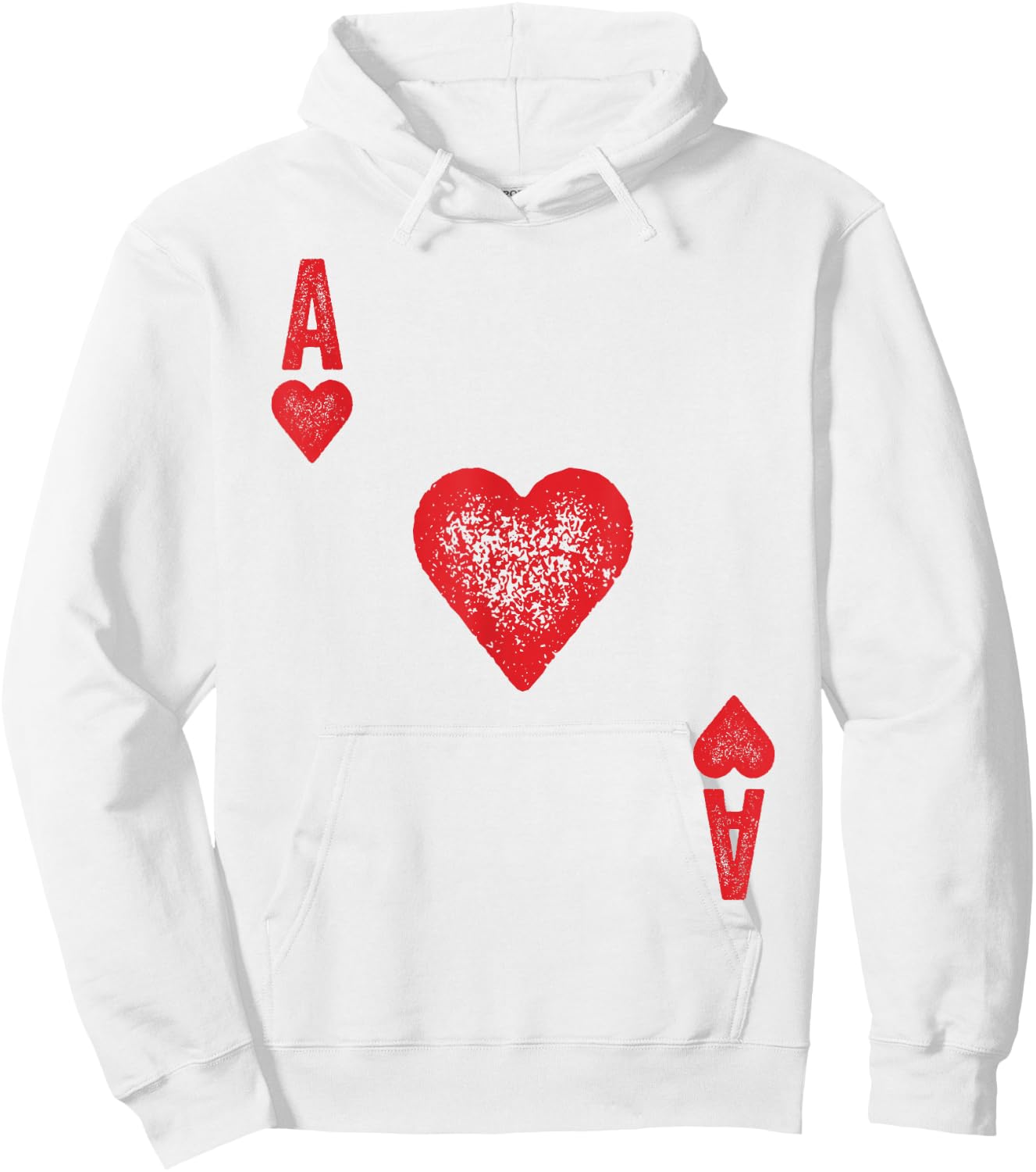 Ace of Hearts Shirt Adult Men Women Kids Card Costume Hoodie - Hoodie | White