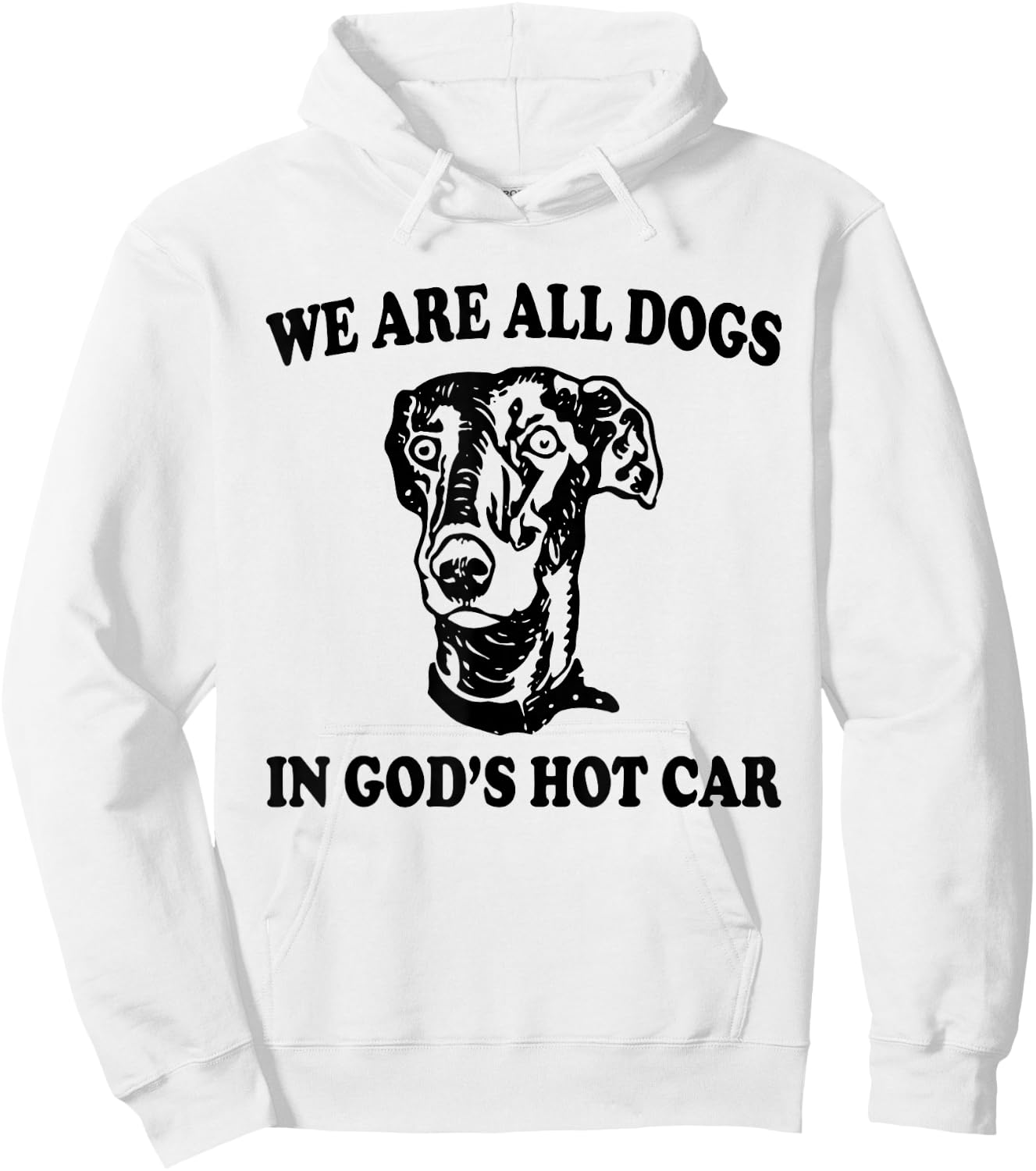 We Are All Dogs In God's Hot Car Funny Dog Meme Hoodie - Hoodie | White