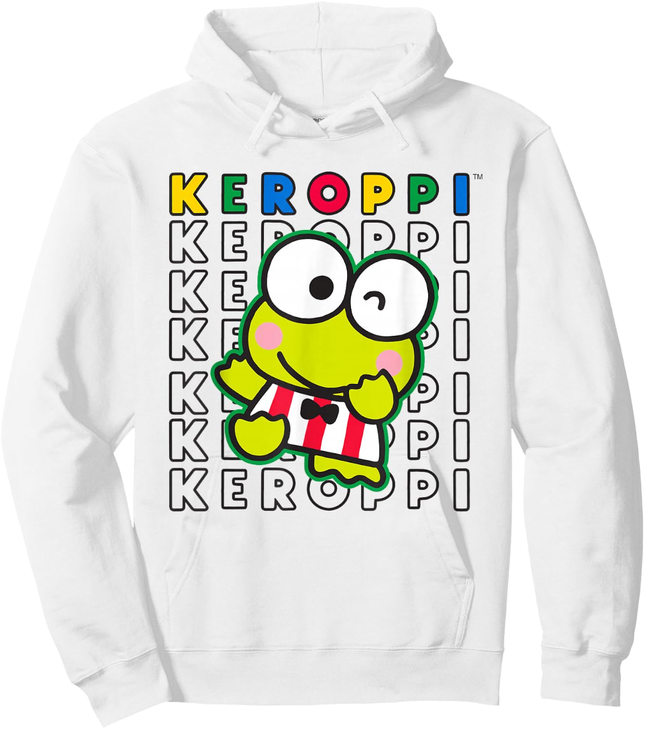 Keroppi Colorblock Name Hoodie - Hoodie | White