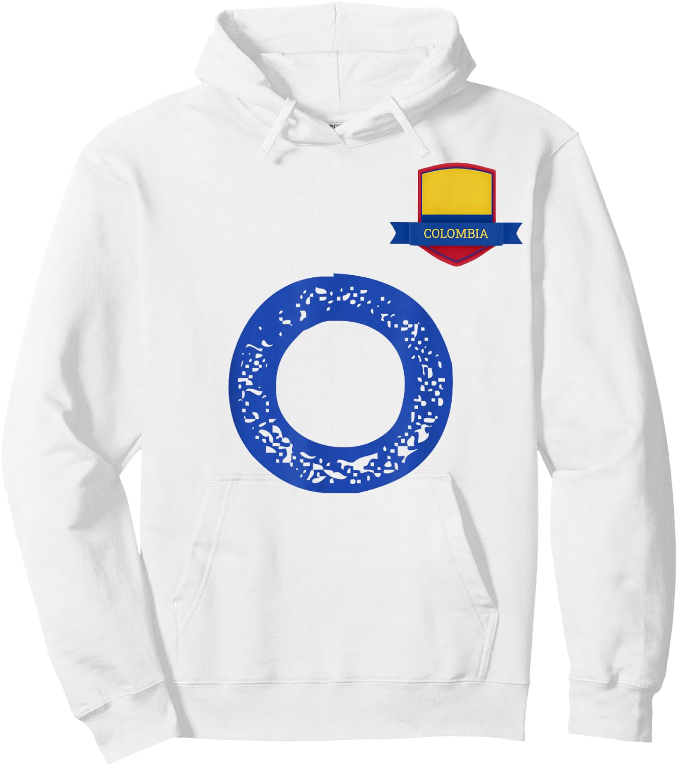 Colombia Human-Flag Letter O Colombian Hoodie - Hoodie | White