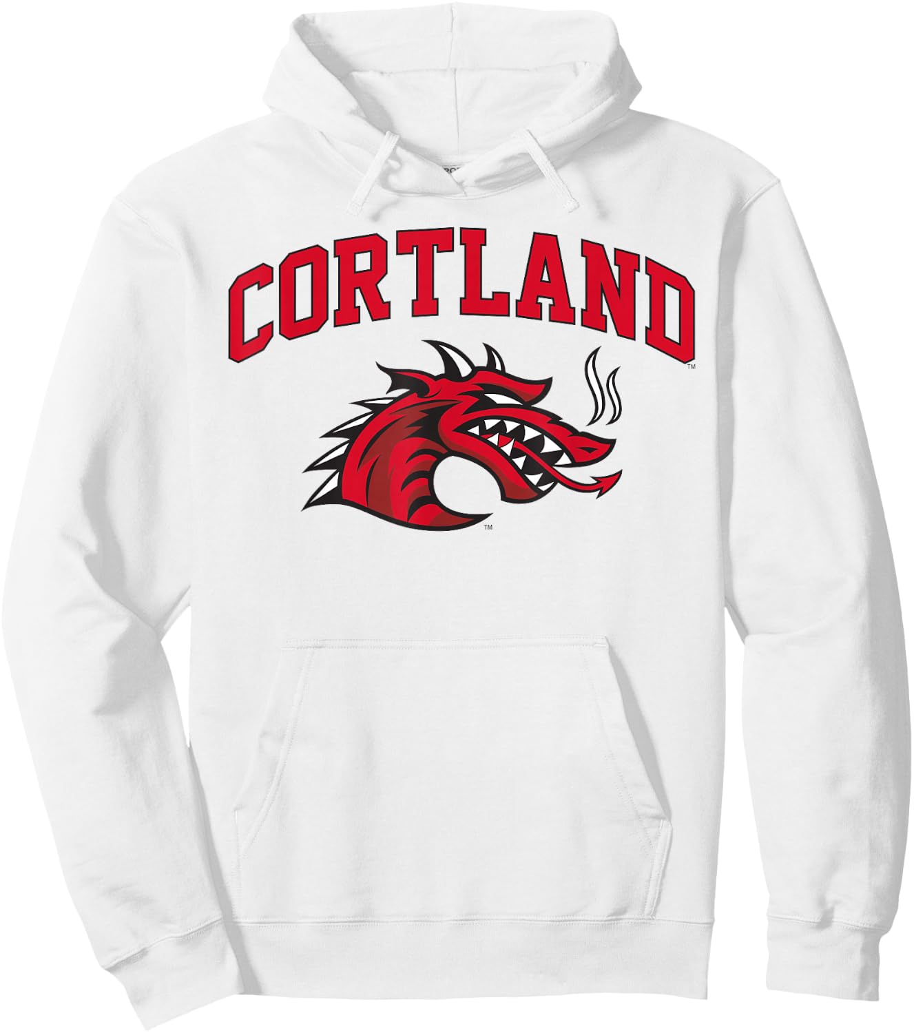 SUNY Cortland Red Dragons Athletics Logo Hoodie - Hoodie | White