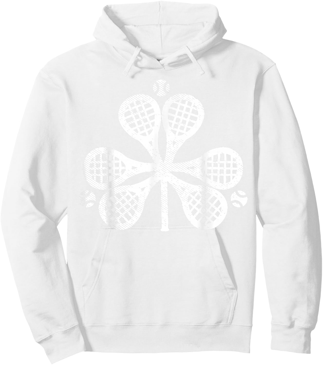 Tennis Shamrock Clover St Patricks Day Player Coach Gift Hoodie - Hoodie | White