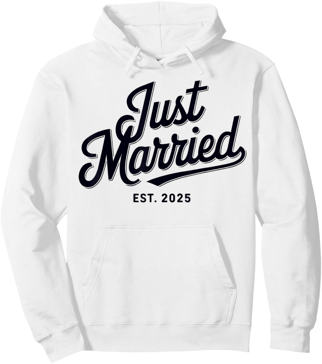 Just Married Est 2025 Wedding Wife Mr & Mrs Bride Groom Hoodie - Hoodie | White