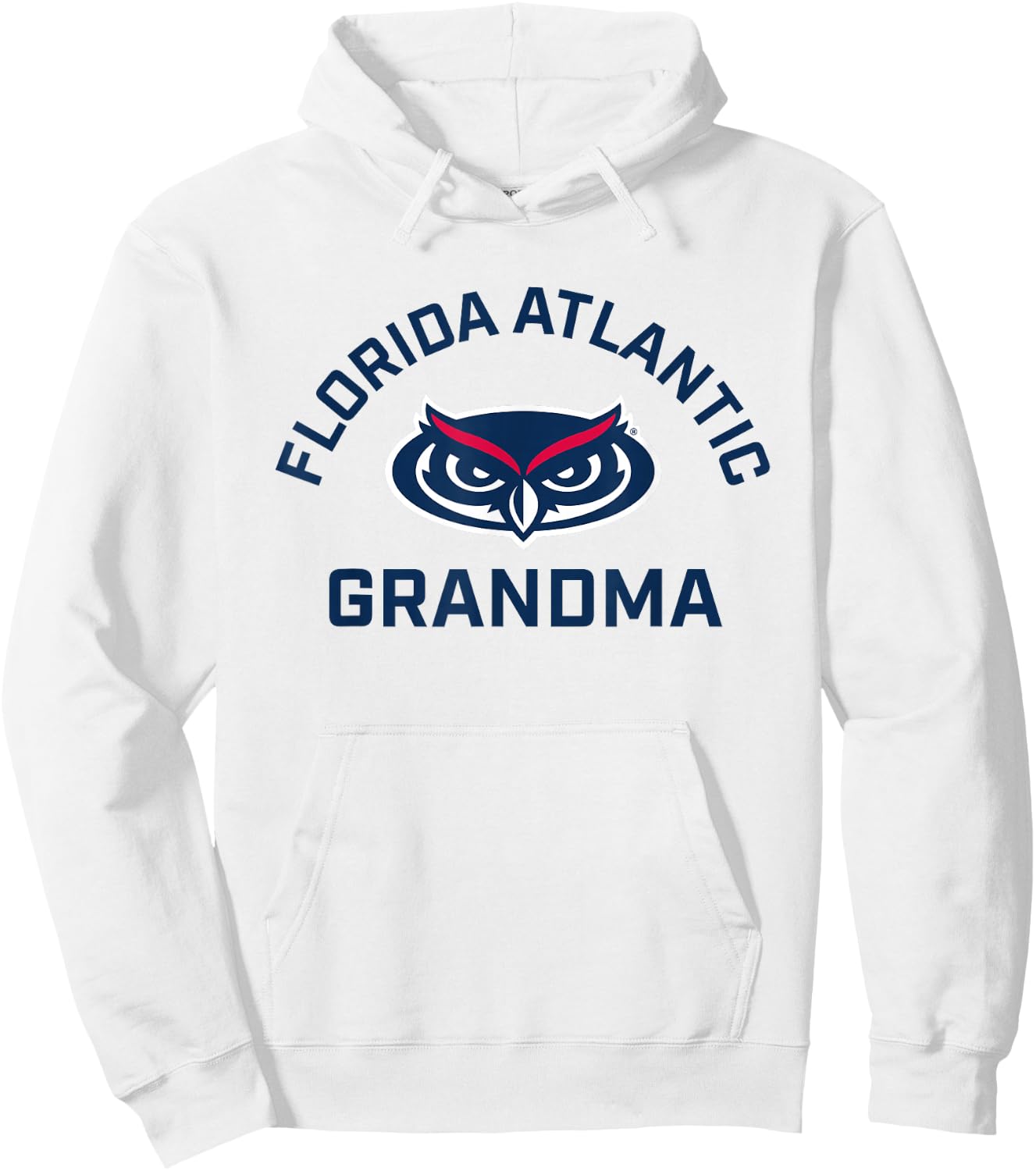 Florida Atlantic University FAU Owls Arched Grandma Hoodie - Hoodie | White