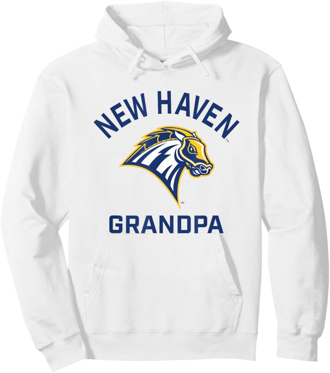 University of New Haven UNH Chargers Arched Grandpa Hoodie - Hoodie | White