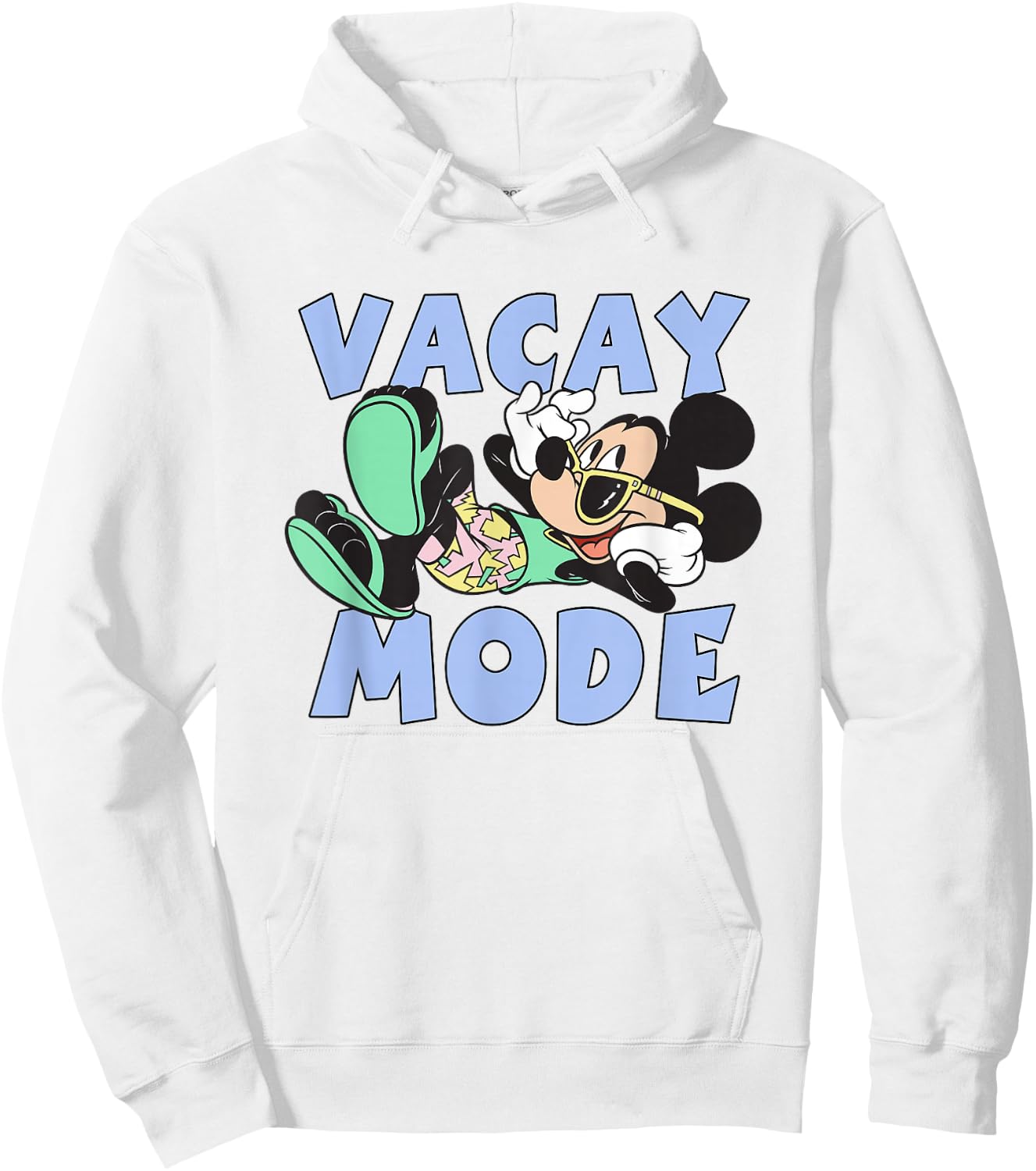 Disney Mickey And Friends Cool Mickey On Vacay Mode Logo Hoodie - Hoodie | White