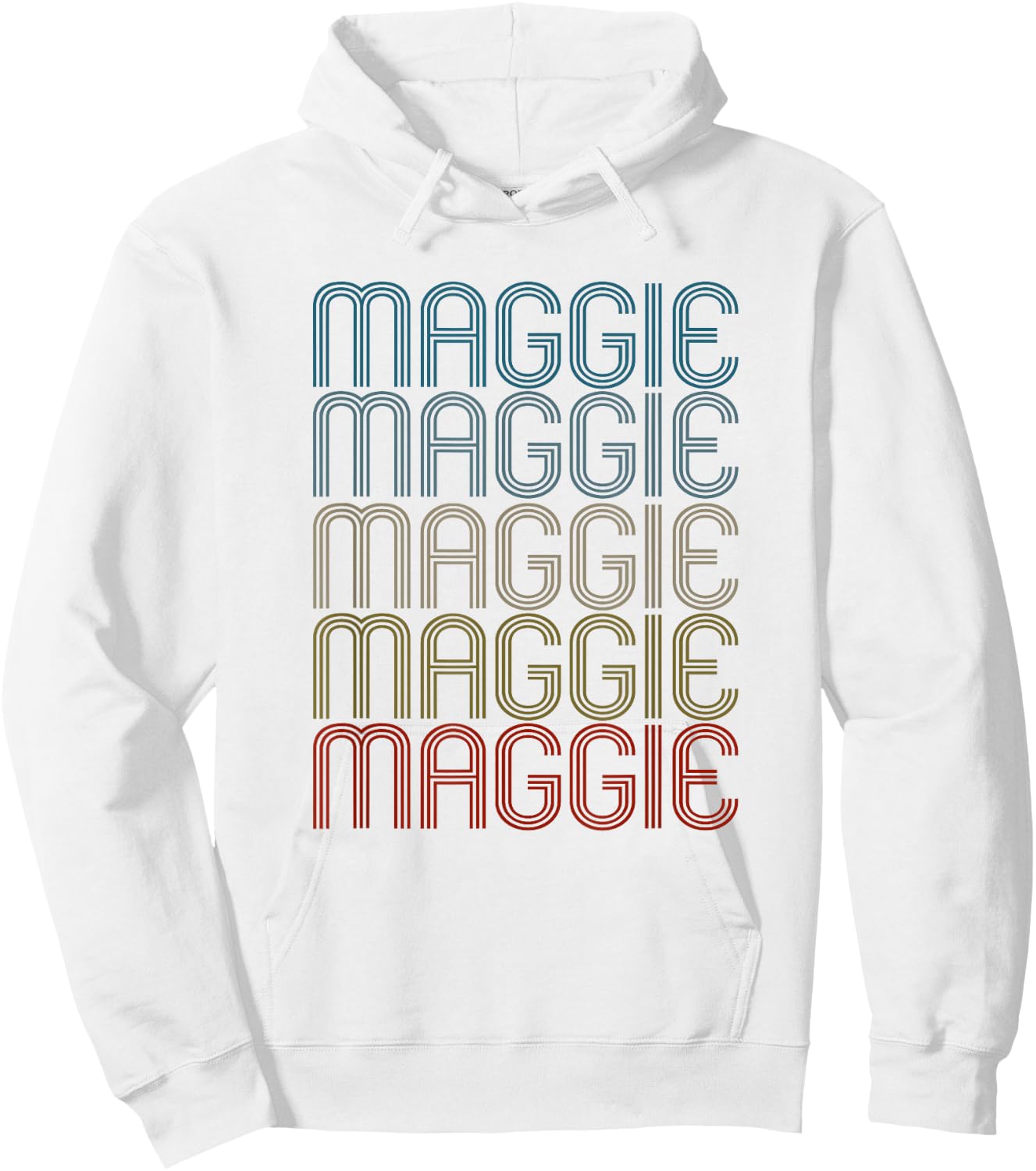Maggie First Name Vintage Retro Hoodie - Hoodie | White