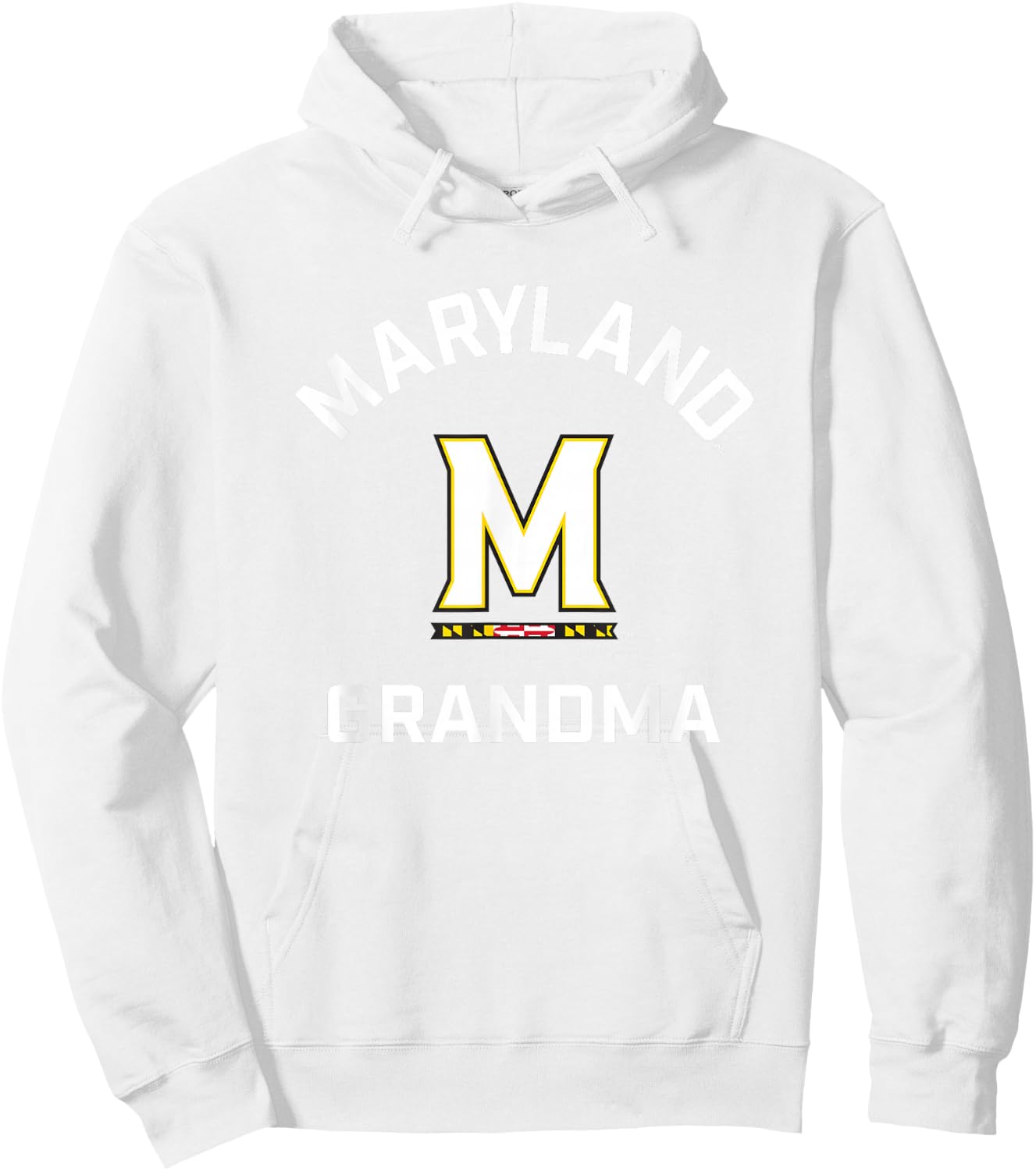 University of Maryland Terrapins Arched Grandma Hoodie - Hoodie | White