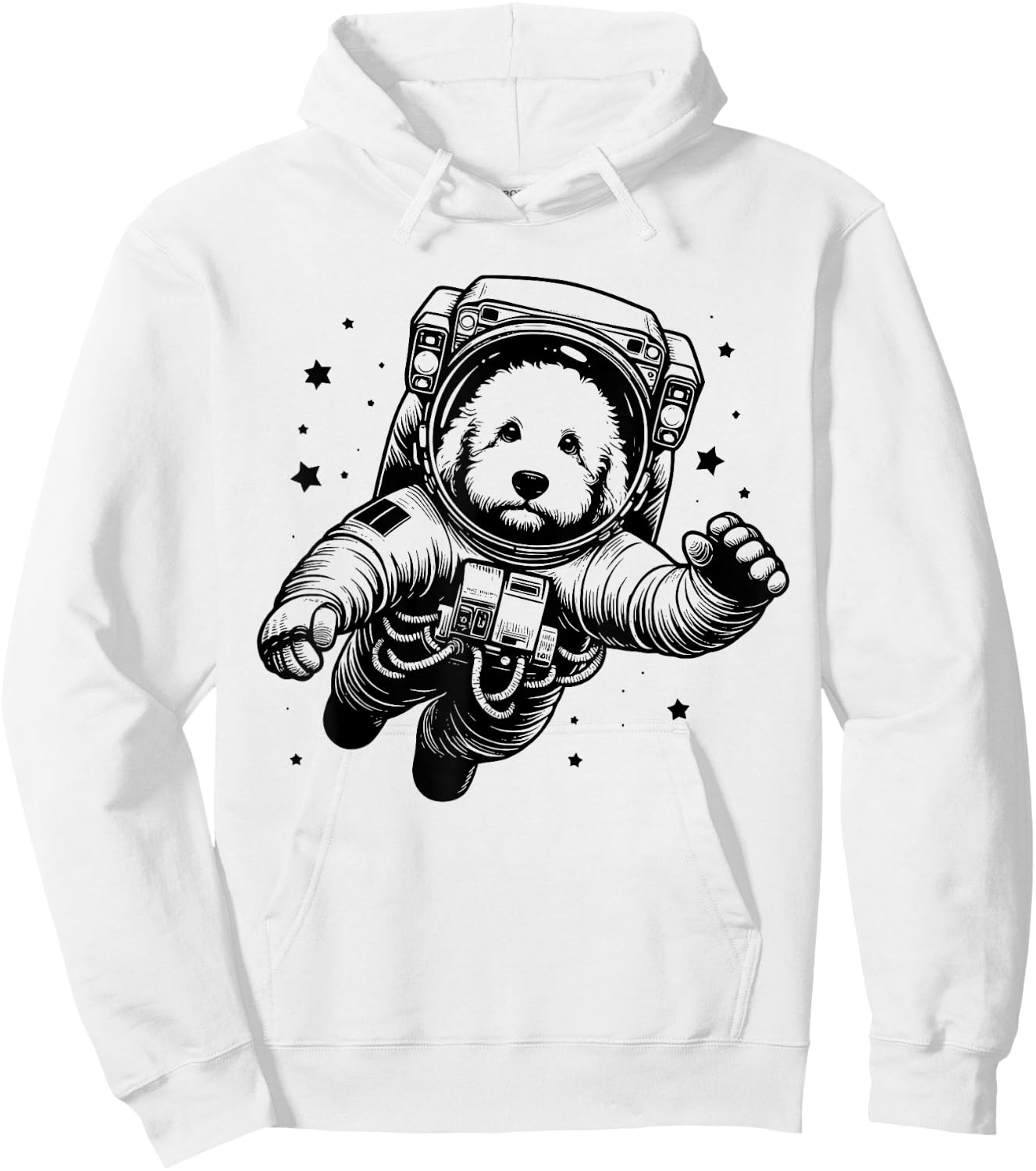 Dog Dad Mom Space - Astronaut Bernedoodle Hoodie - Hoodie | White