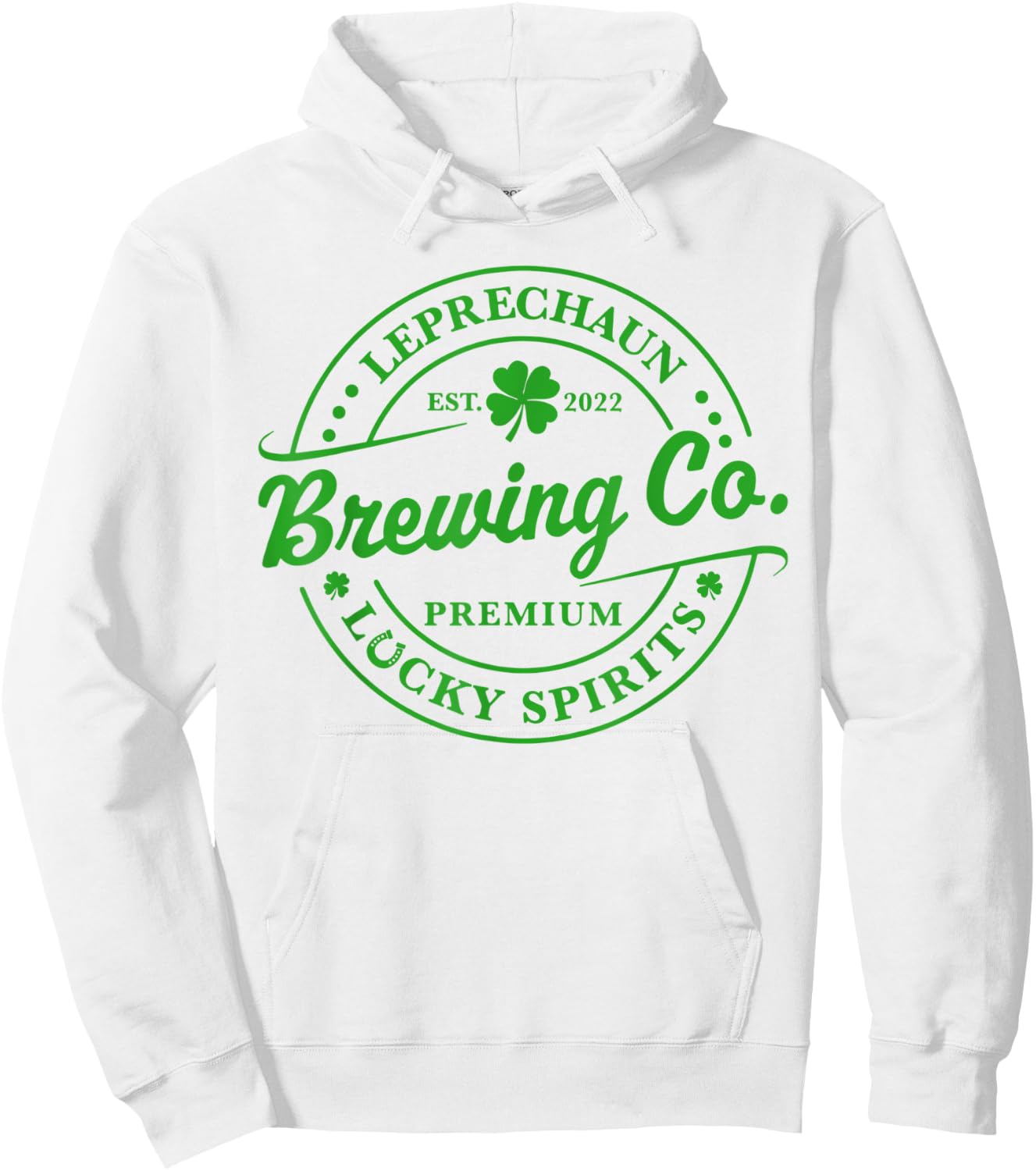 leprechaun brewing company shirt St Patricks Brewing Lucky Hoodie - Hoodie | White