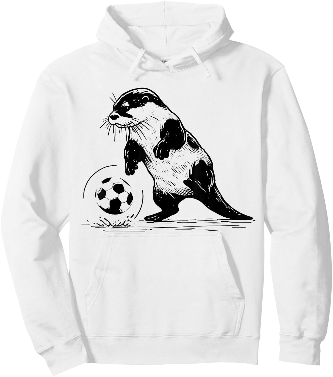 Vintage Otter Playing Soccer Funny Animal Sport Lover Hoodie - Hoodie | White