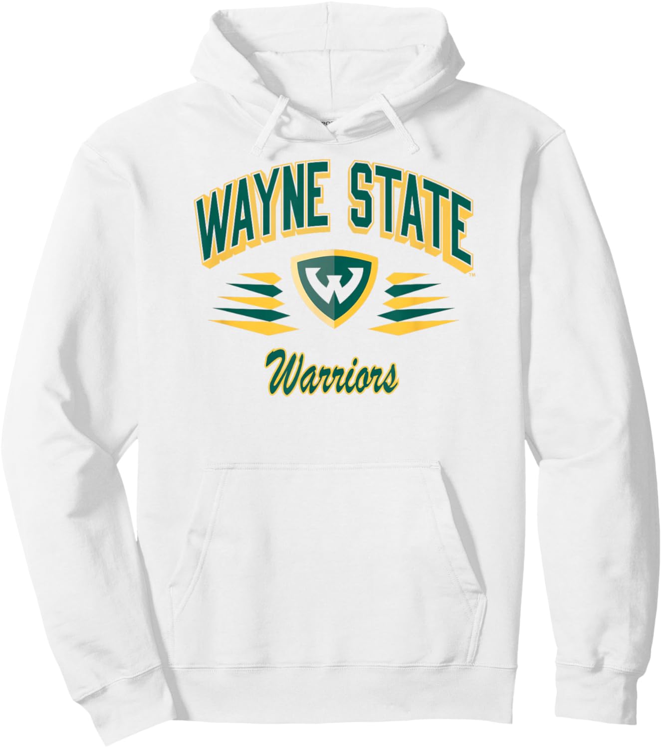 Wayne State Warriors Retro Diamond White Officially Licensed Hoodie - Hoodie | White