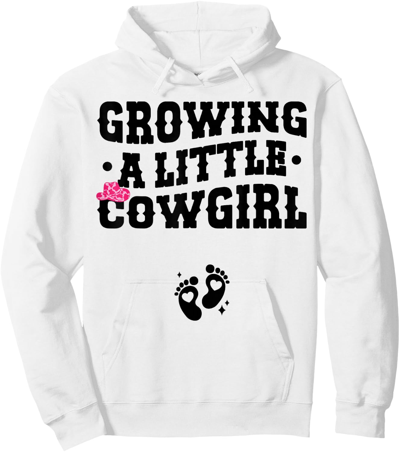 Growing a Little Cowgirl - Country Pregnancy Announcement Hoodie - Hoodie | White