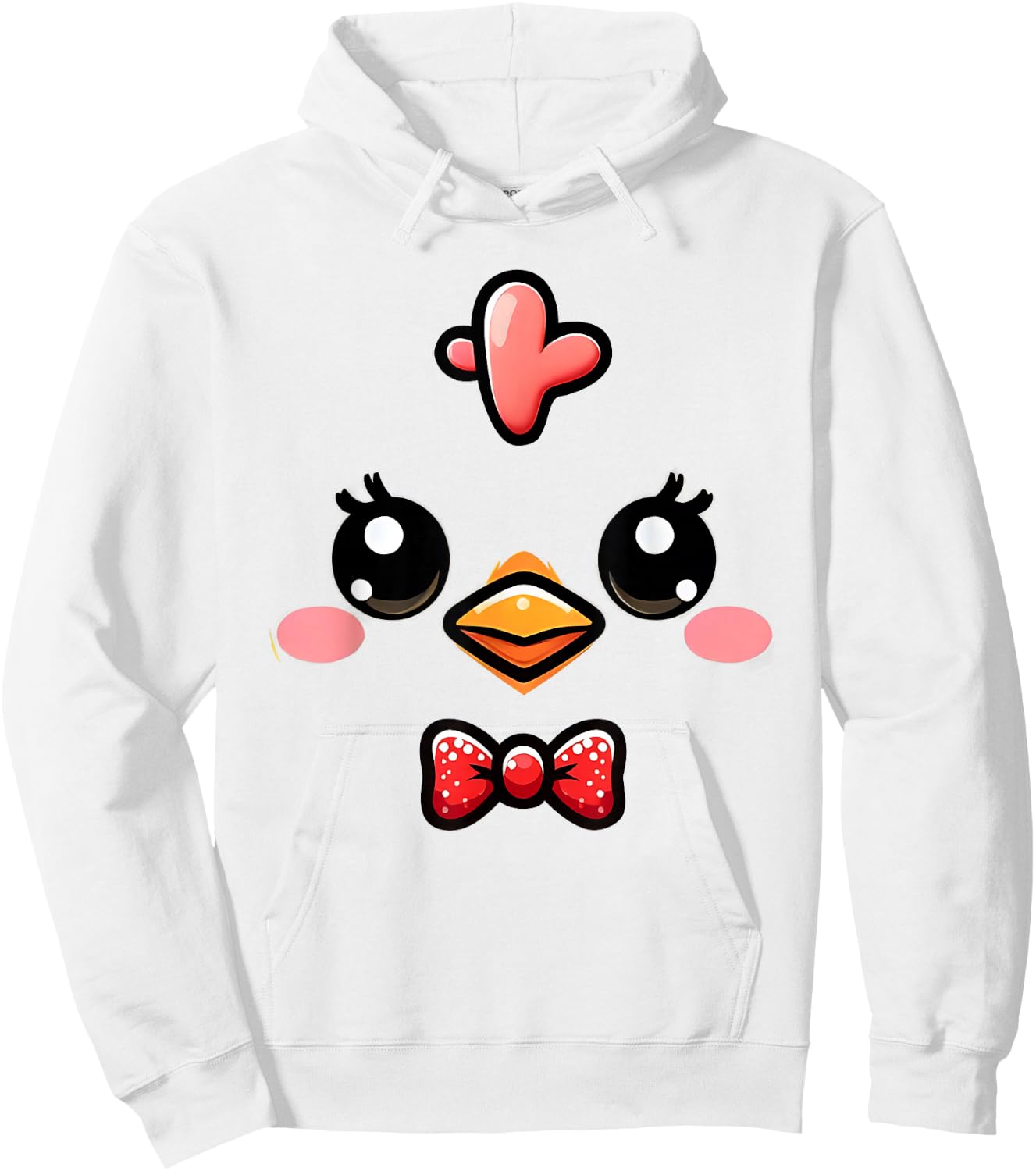 Cute Chicken Face Yellow Chick Costume Farm Animal Lover Hoodie - Hoodie | White