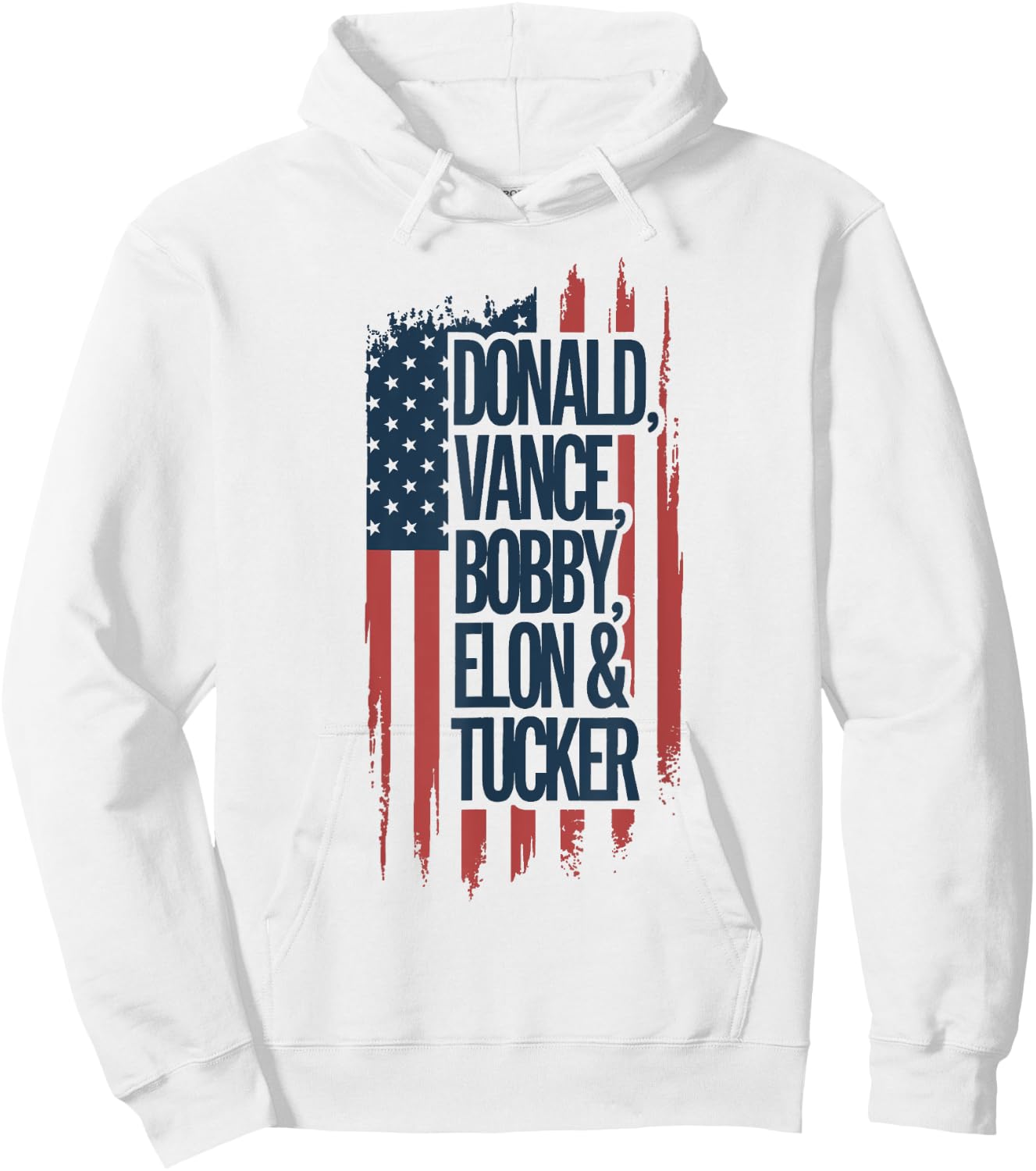 Donald Vance Bobby Elon And Tucker USA Flag Patriot Support Hoodie - Hoodie | White
