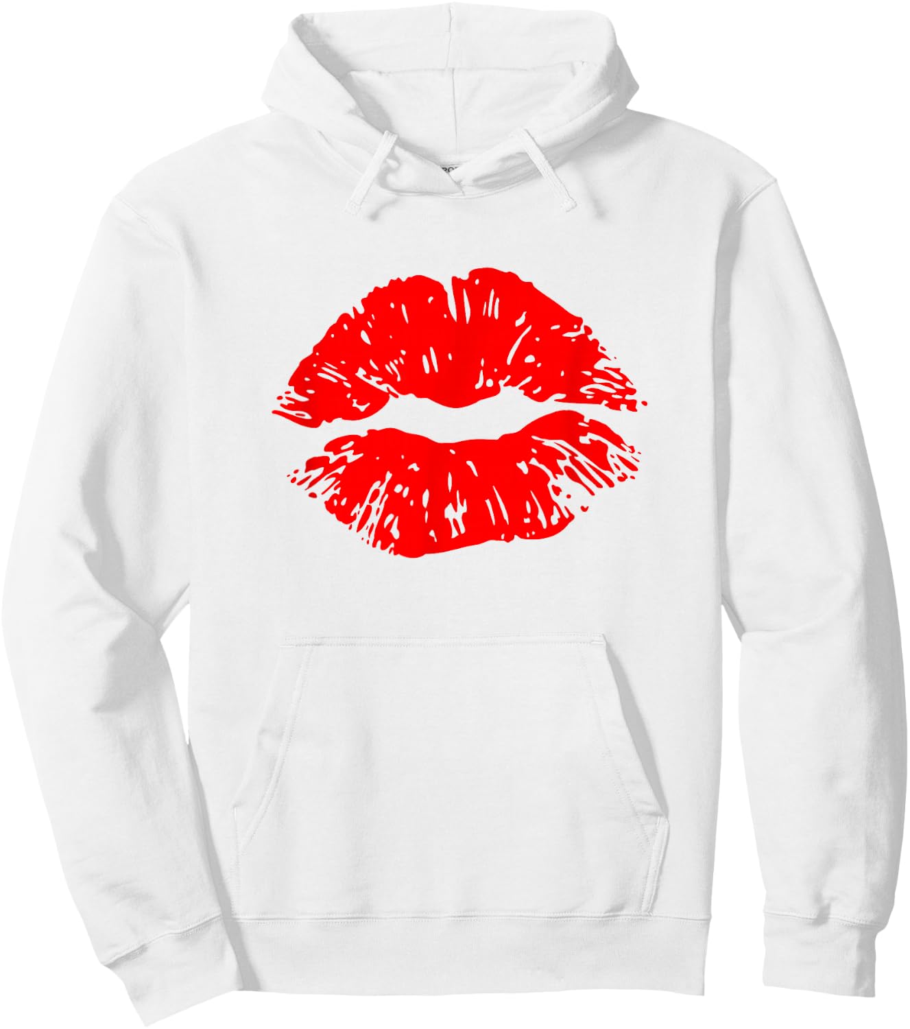 Kiss - Red Lipstick kiss Hoodie - Hoodie | White