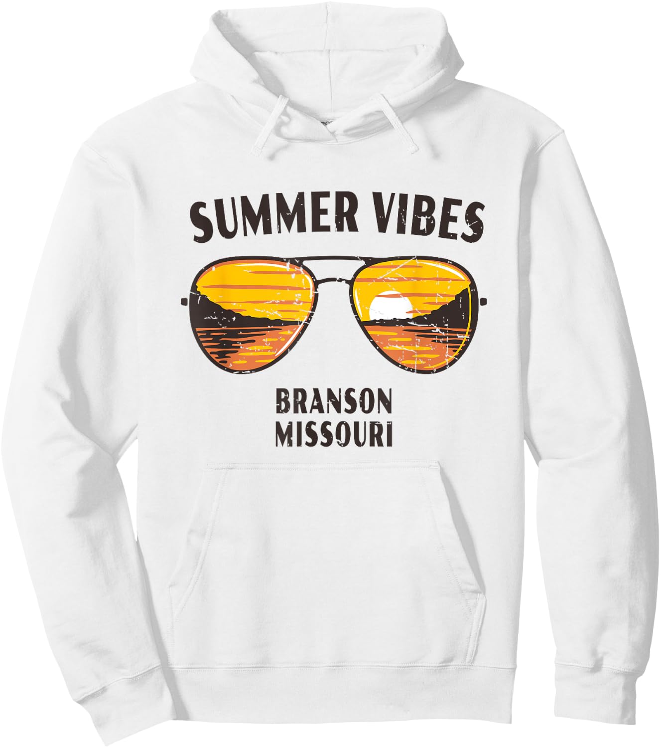 Summer Vibes Branson MO Souvenir Hoodie - Hoodie | White